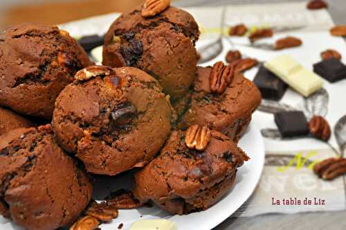 Muffins 2 chocolats et noix de pécan