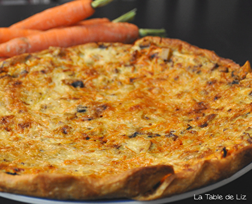 Tarte fine carottes et champignons