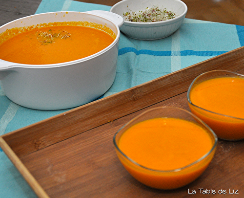 Velouté potiron carottes et gingembre