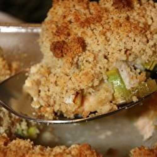 CRUMBLE DE NOIX DE SAINT-JACQUES AUX POIREAUX