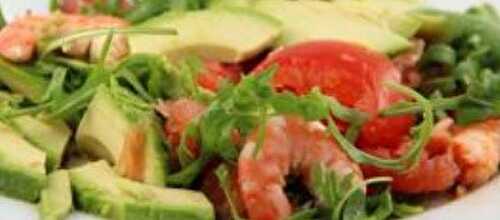 SALADE AVOCAT-PAMPLEMOUSSE-CREVETTES