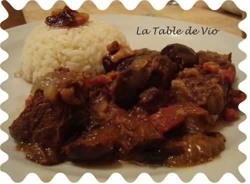 Boeuf au cidre et aux pruneaux