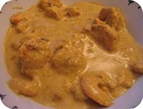 Curry de crevettes doux