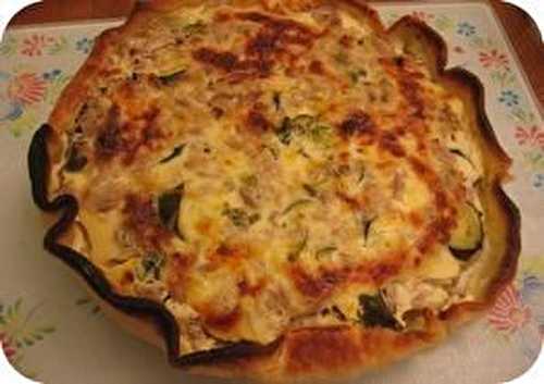 Quiche au thon et aux trois légumes verts