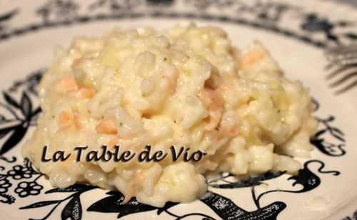 Risotto saumon fromages (micro-ondes) - La table de Vio