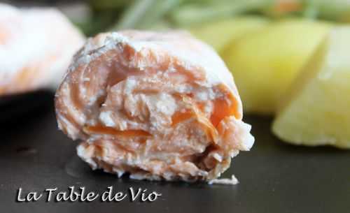 Rouleaux de saumon à la vapeur