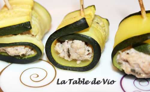 Roulés de courgettes au thon