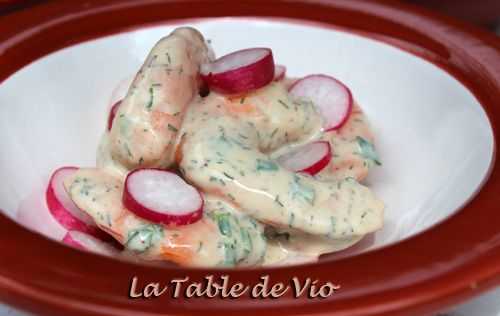 Salade de crevettes et de radis - La table de Vio