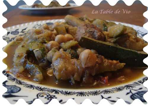 Tagine de courgettes aux pois chiches