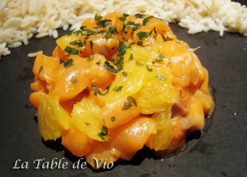 Tartare de saumon à l'orange