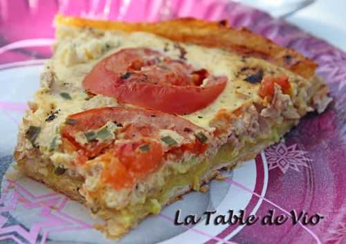 Tarte au thon et à la tomate, sur lit de Savora