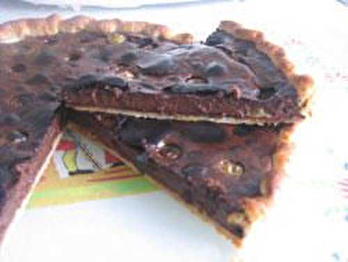 Tarte fondante aux raisins et au chocolat