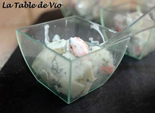 Verrines de crevettes aux pommes