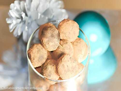 Truffes chocolat marron sans gluten, sans lait, avec ou sans sucre