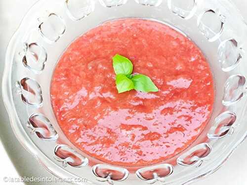 SOUPE À LA RHUBARBE ET AUX FRAISES sans sucre ajouté