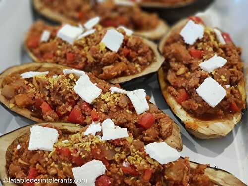 AUBERGINES FARCIES avec ou sans viande sans gluten et faible ou sans lactose