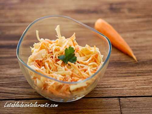 COLESLAW AU CHOU BLANC ET AUX CAROTTES sans lactose, avec ou sans œuf