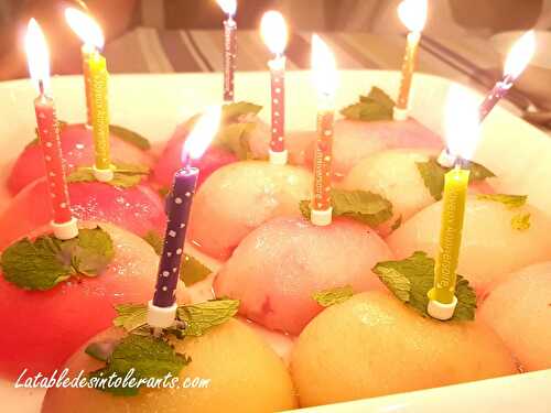 FRUITS POCHÉS PARFUMÉS A LA MENTHE FRAÎCHE avec ou sans sucre