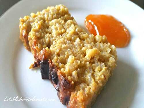 GÂTEAU DE FLOCONS DE RIZ ET QUINOA sans gluten ni lait, avec ou sans sucre