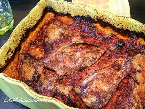 GRATIN D'AUBERGINES faible en lactose ou sans lait