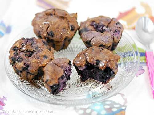 MUFFINS AUX MYRTLLES sans gluten, avec ou sans lait, sans sucre, sans levure