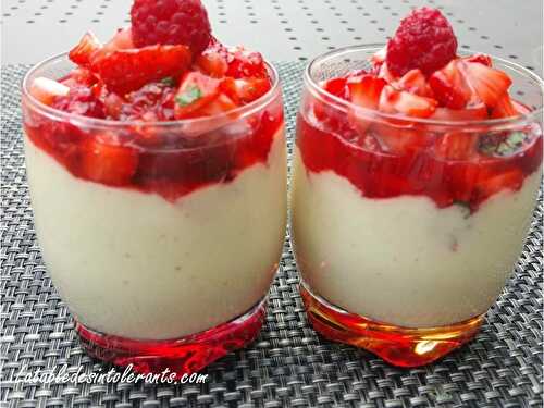 PANNA COTTA À L'AMANDE ET AUX FRUITS ROUGES sans lait, sans sucre, sans œuf