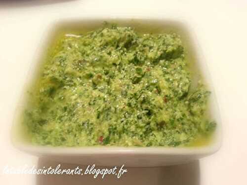 PESTO DE ROQUETTE sans gluten, sans lait ou sans lactose