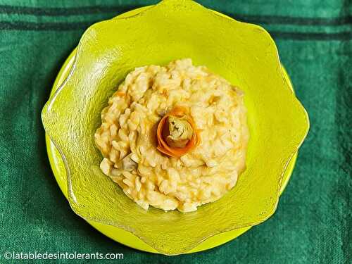 RISOTTO AUX CŒURS D'ARTICHAUTS ET À LA COURGE sans lait ni lactose