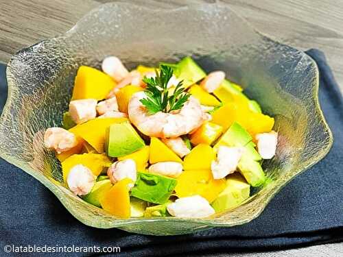 SALADE AVOCAT MANGUE CREVETTE sans levure