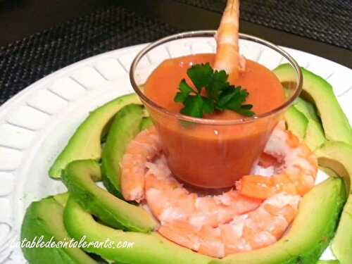 SALADE D'AVOCATS ET CREVETTES SAUCE COCKTAIL sans additifs