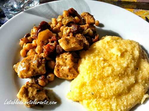 TAJINE DE POULET ET POLENTA sans gluten