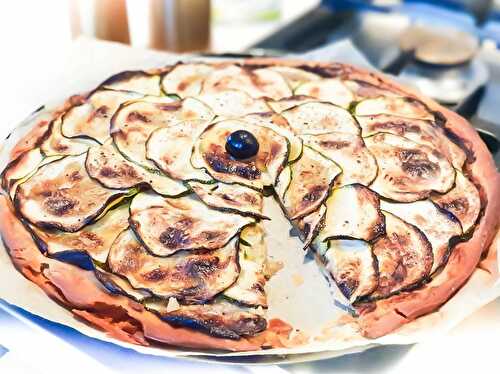 TARTE FINE AUX COURGETTES ET TAPENADE NOIRE sans gluten et sans lait