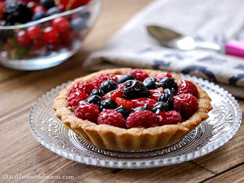 TARTELETTES AUX FRUITS ROUGES sans gluten ni lait, avec ou sans sucre, sans levure, avec ou sans œuf