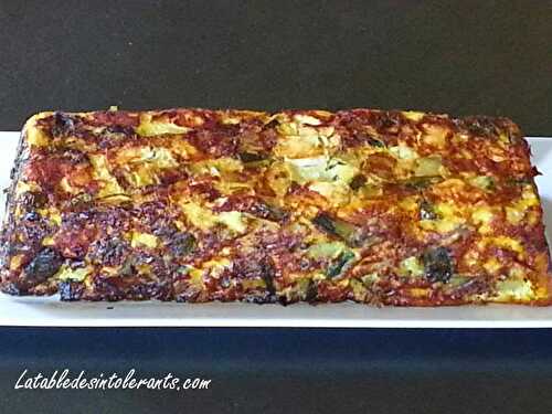 TERRINE DE COURGETTE FETA ET SA SAUCE TOMATE sans gluten, faible en lactose ou sans lactose