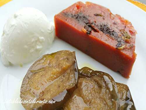 TERRINE DE TOMATE AUBERGINE ET MOZZARELLA sans lait ou sans lactose