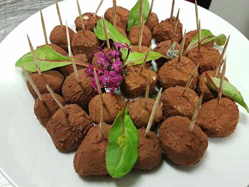 Billes de foie gras au chocolat amer