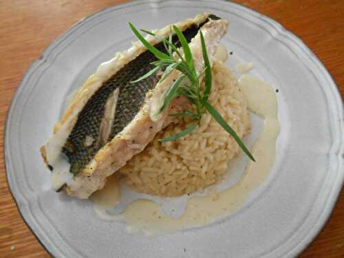 Filet de saupe, riz pilaf et sauce à la crème