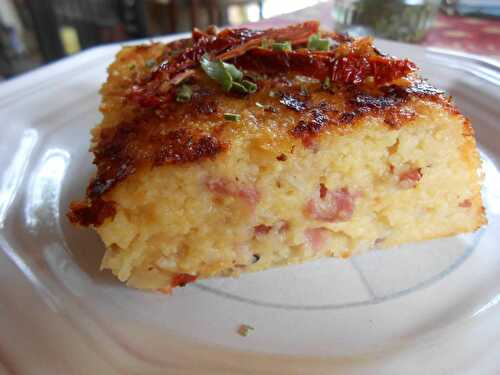 Gratin de polenta au jambon