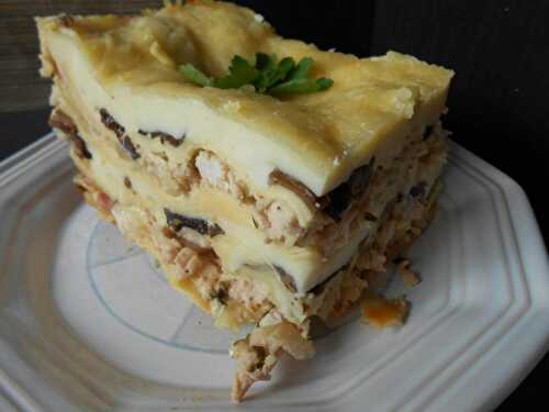 Lasagnes poulet et champignons