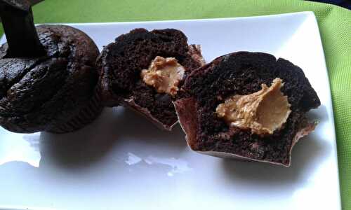 Muffins chocolat noir et beurre de cacahuètes