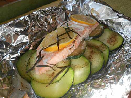 Papillote de saumon aux courgettes à l'estragon