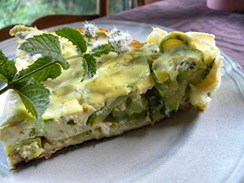 Quiche courgettes, féta et menthe