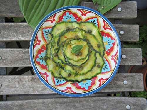 Carpaccio de courgettes huile d'olive-citron