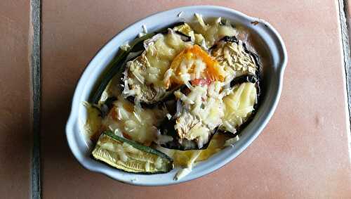 Gratin de légumes et fromage vegan