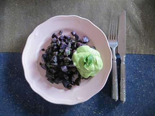 Les pommes de terre du papa de Rosa Jackson version Deep Purple + sauce avocat-coriandre