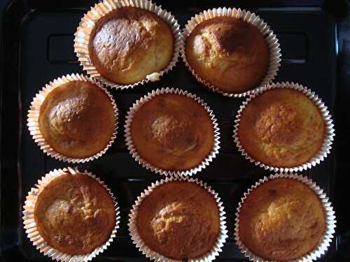 Muffins banane, coeur de chocolat