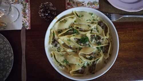 Noël italien: conchiglioni aux cèpes et à la béchamel