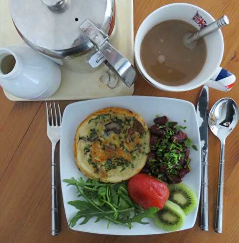 Pancakes salés aux champignons et à la ciboulette