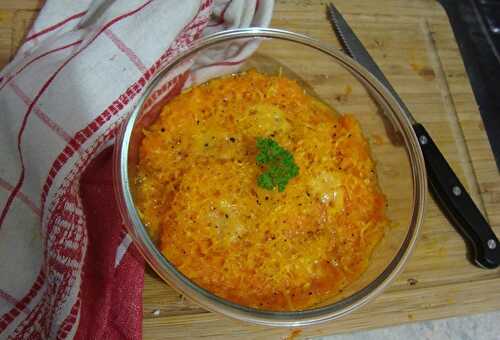 Purée de citrouille gratinée au cheddar