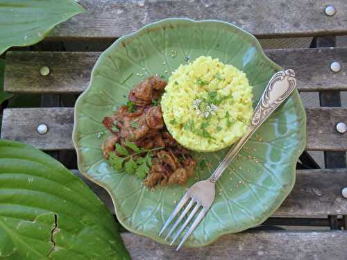 Riz au lait de coco - curry - coriandre